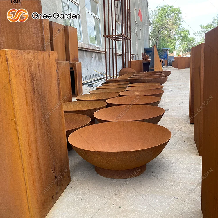 Outdoor corten steel fire pit bbq corten steel wood fire pit corten steel portable fire pit