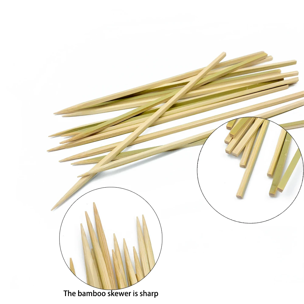 Convenient Bamboo Skewers: Ideal for Shish Kabob, BBQ, Fruits, and More