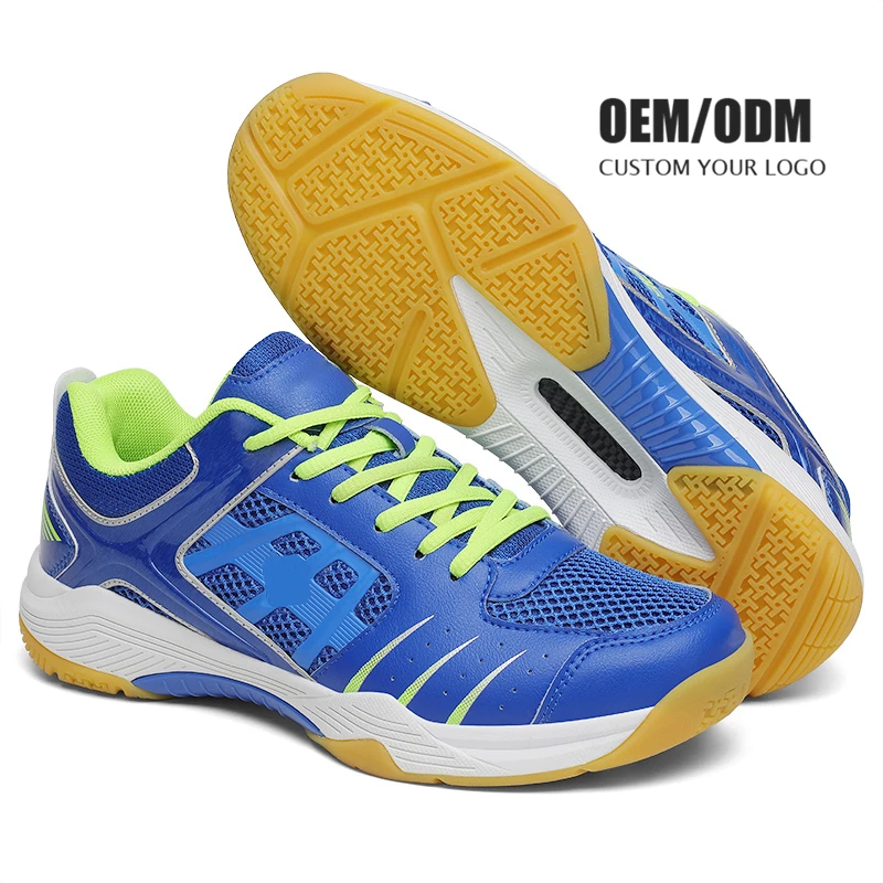 Designer Table Tennis Badminton Shoes for Volleyball Custom High Quality Exotic Men PU Cotton Fabric OEM MD Rubber Mens