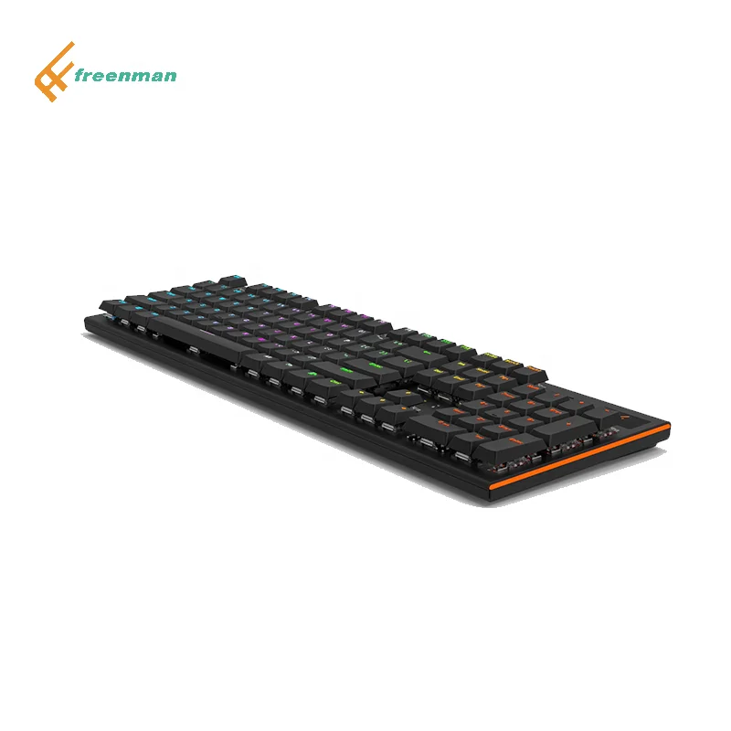 Игровая клавиатура Freenman с ультратонким дизайном, металлический алюминиевый корпус, механическая беспроводная клавиатура с RGB-подсветкой для ПК, Mac