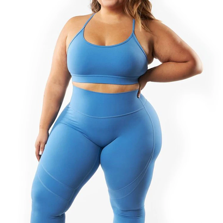 hot sale ropa leggings and sports bra set XL Plus Size Workout Clothes Eco 2 Pieces Tight Butt Fitness Plus Size Yoga Clothes