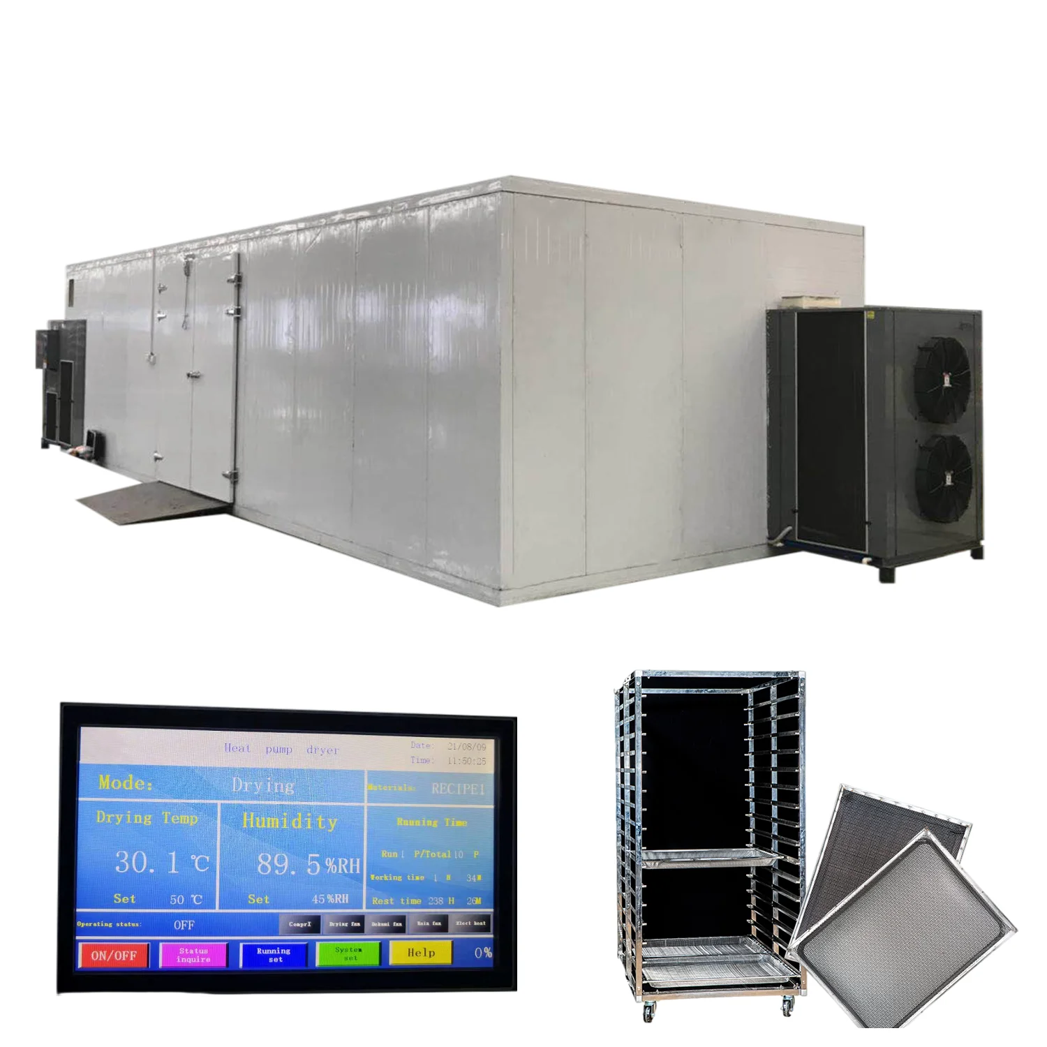 3-5 Ton Capacity Electricity Fruit Drying Machine with Trays Used for Vegetables and spices