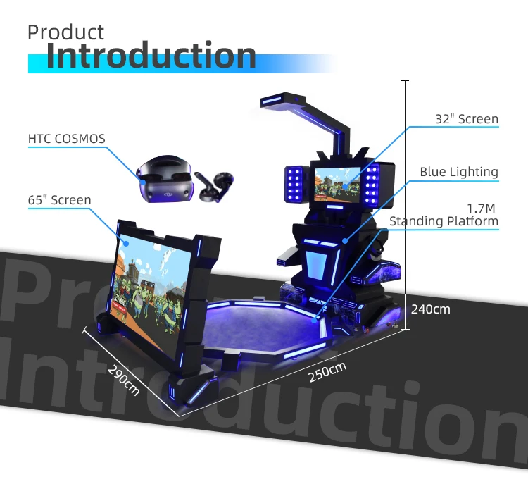 65 Inches Screen 9D Game Machine Cosmos Helmet Motion Platform Music Dance Virtual Reality Standing Simulator
