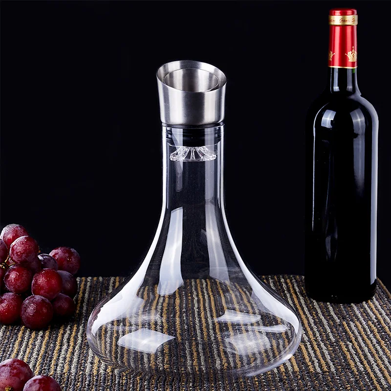 
1000 ml High Borosilicate Waterfall Crystal Wine Decanter Breathing Aerator Whisky,Champagne Decanter 