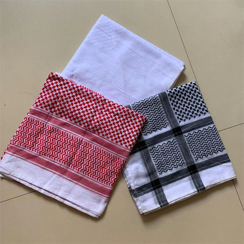 Newest light weight Wholesale High Quality Yashmagh Shemag Scarf Men Arab Hijab Keffiyeh White Shemagh With Tassel