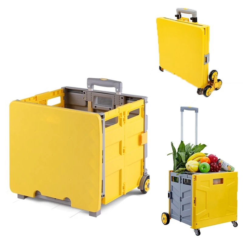 Small mini supermarket take portable folding shopping cart trolley with seat