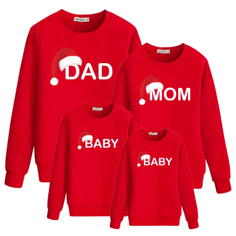 Dad Mom Baby Christmas Clothing for Family hoody matching outfits clothes mother daughter father son Christmas Sweater Shirt