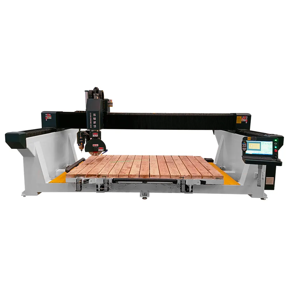 granite cnc stone cutting 5 axis bridge saw machine  cnc 5 axis bridge saw stone cutting machine