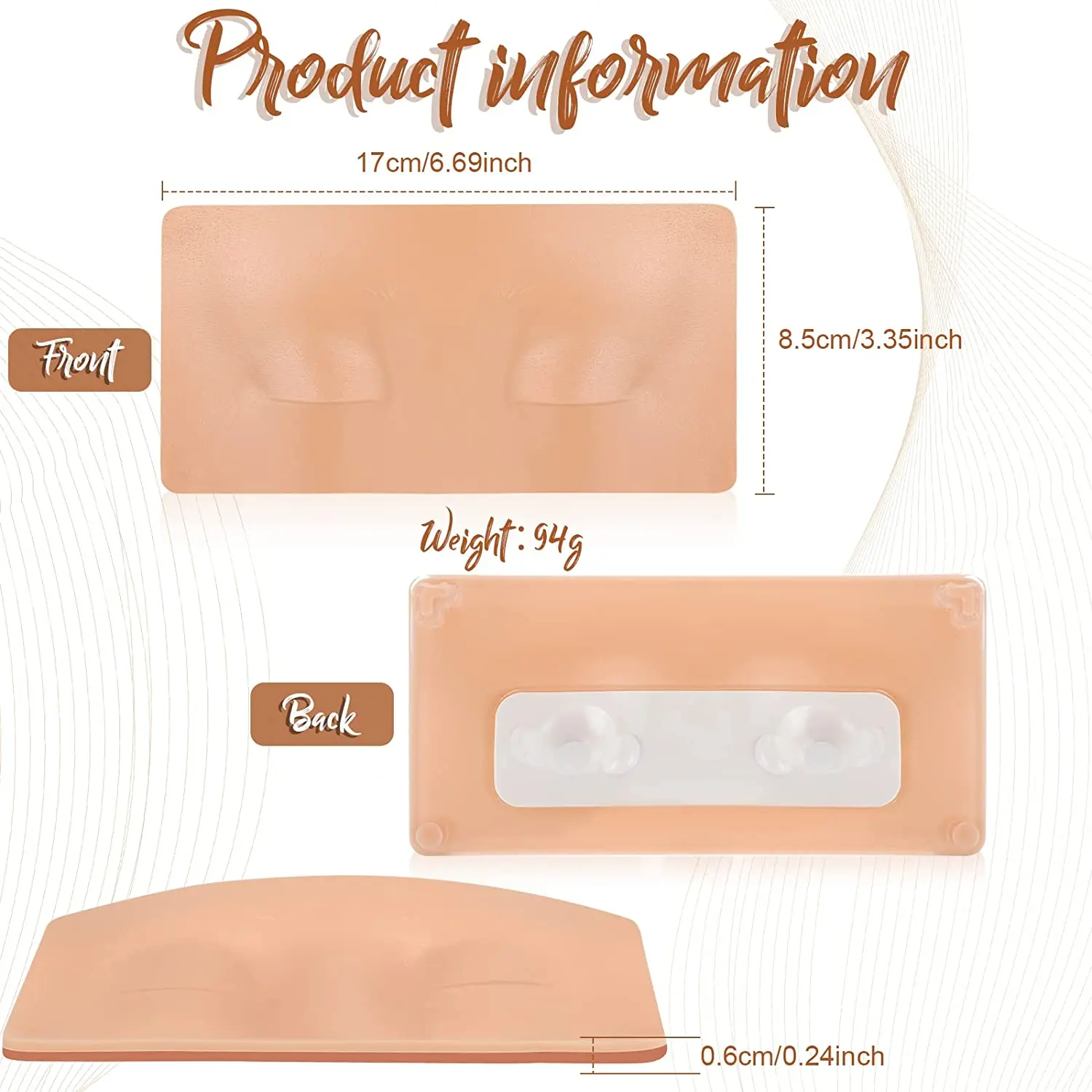 Mannequin head Practice Face Board 3D Realistic Pad for Makeup Beauty Salon