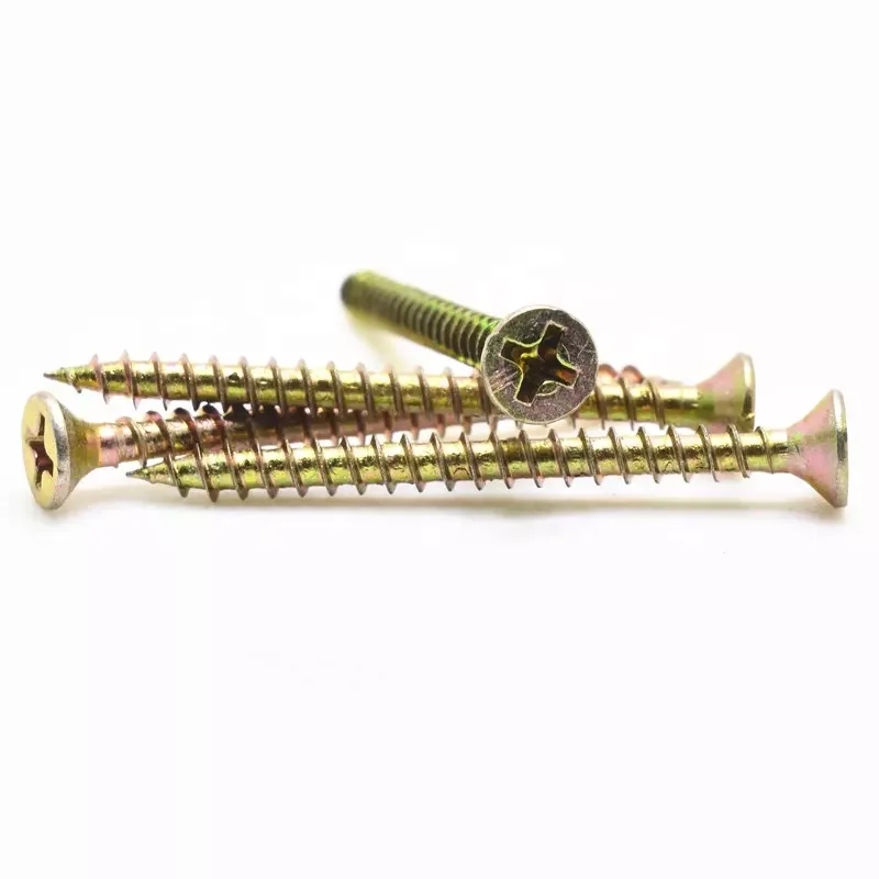 High quality good hardness POZI drive yellow zinc MDF chipboard screws