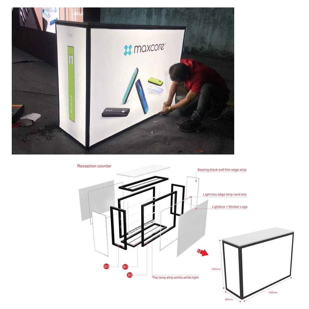 Trade EXPO 6x6 m 20x20 ft Wholesale Quality Custom Tradeshow Portable Modular Tension Fabric Exhibition Booth Double-sided Light