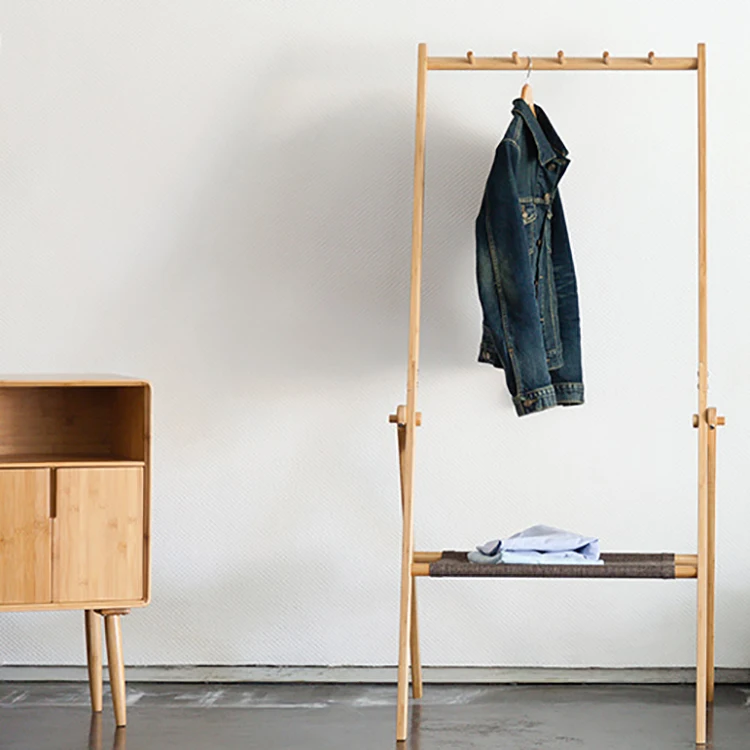 Bamboo stand multi function modern design hat and coat rack