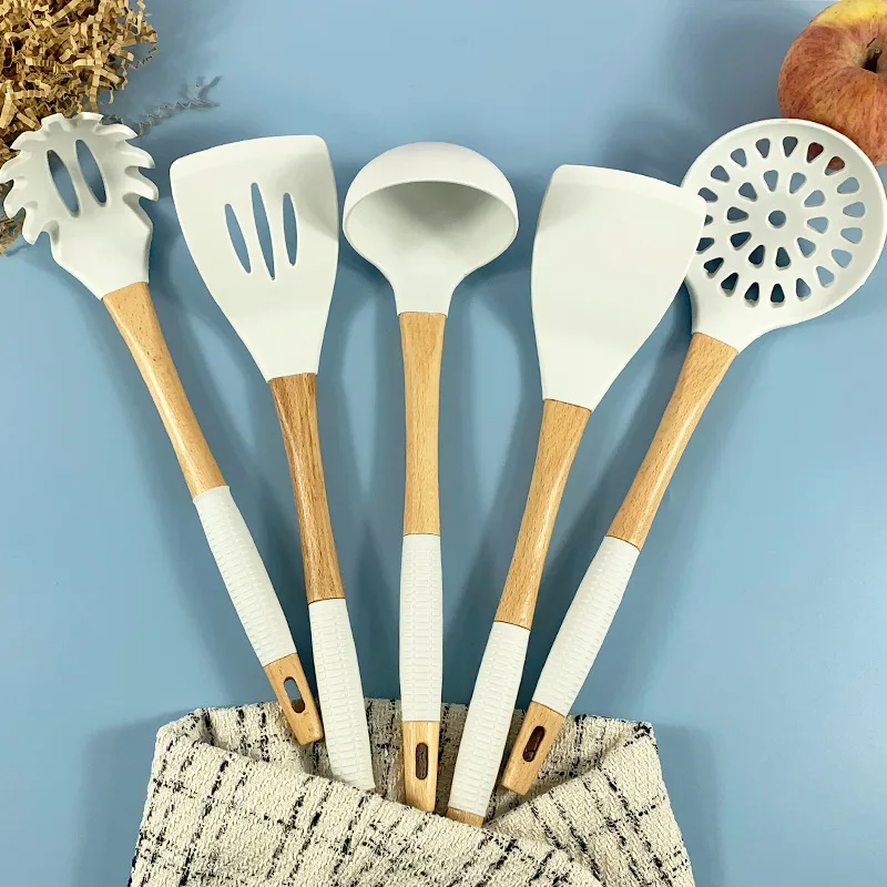 7-штук с антипригарным покрытием класса люкс Многофункциональный Гуандун кухонная утварь деревянной ручкой