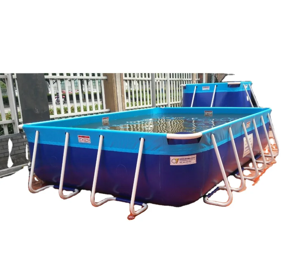 PVC swimming pool with metal frame Flex swimming pool high tensile foldable tarpaulin price per meter