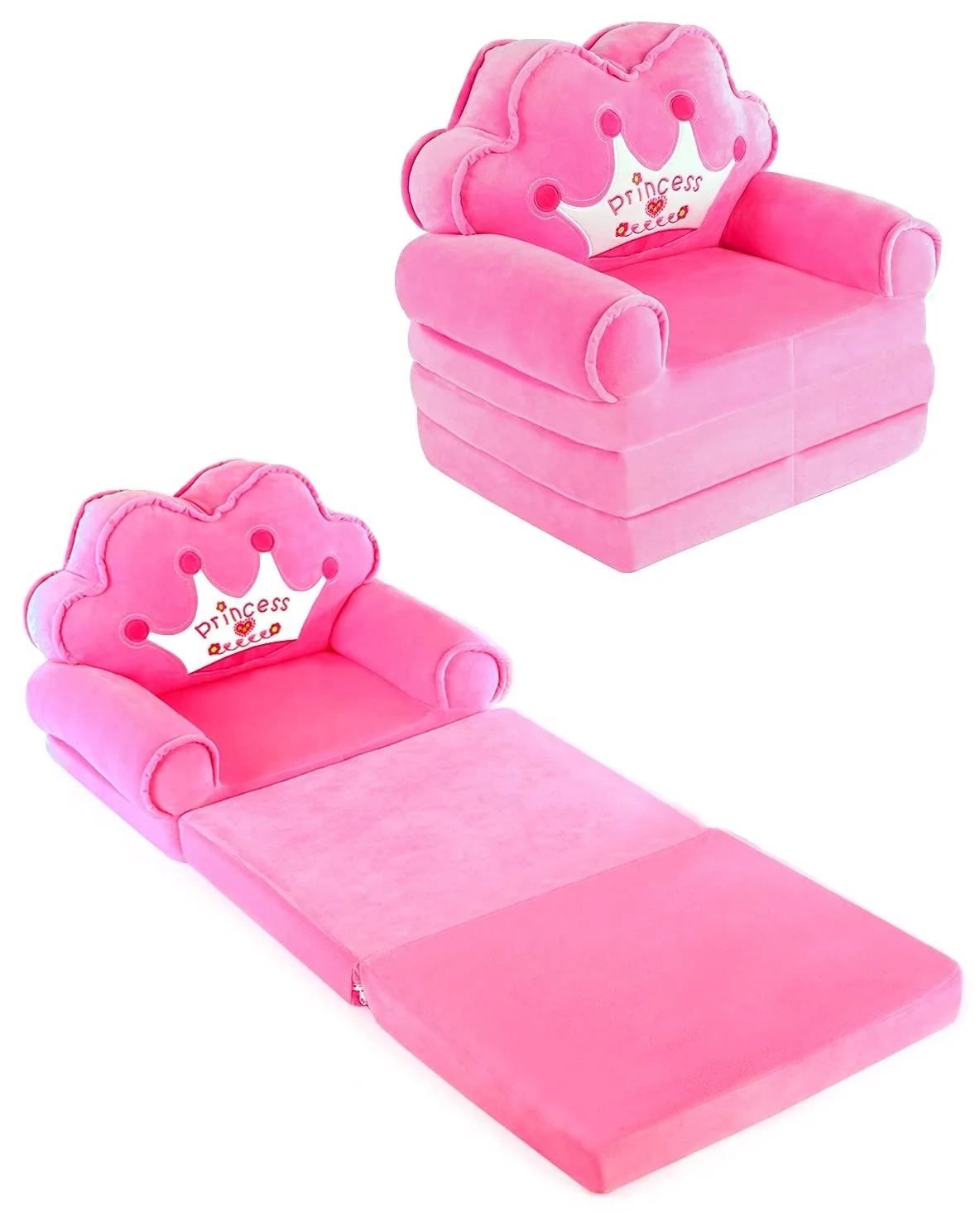 modern design 2-in-1 small foam upholstered foldable kids room single baby bench cushion sofa seat chair cum bed for children