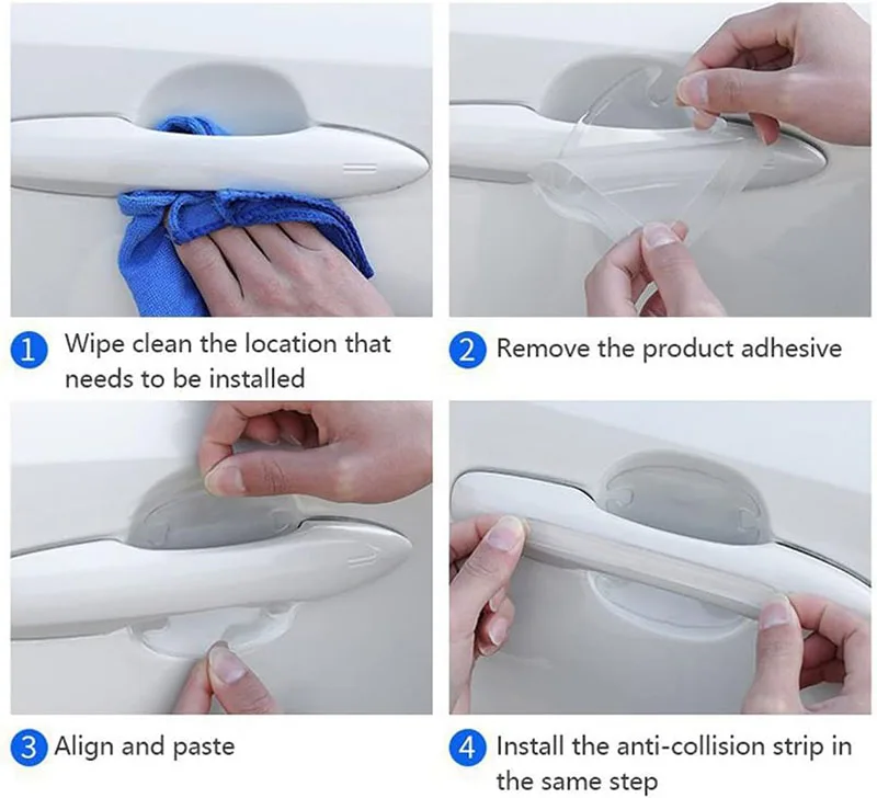 10 PCS Car Door Handle Scratch Protector Universal Waterproof Anti-Scratch Car Door Rear View Mirror Protector Accessories