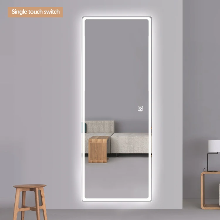 Full Length Large Led Floor Mirror Oversized Rectangle Dressing Mirror for Bedroom
