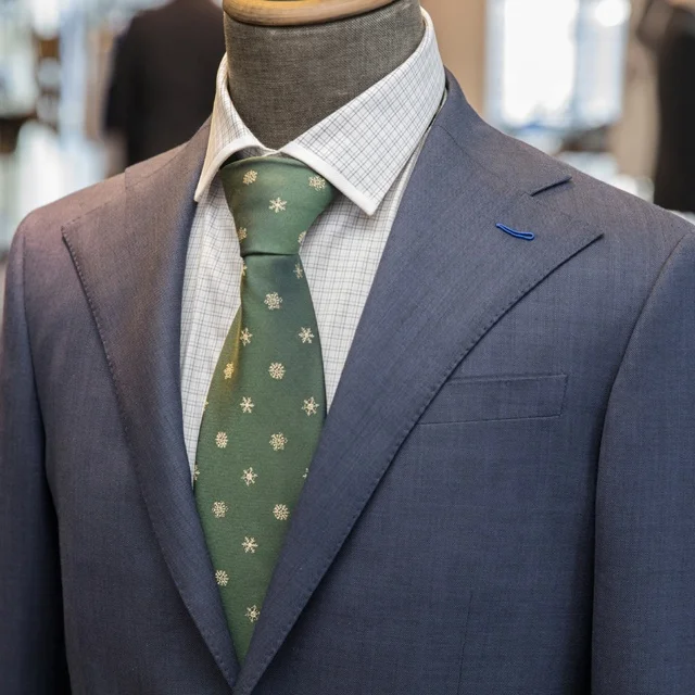 Hand made Half Canvas Inner-curvy Shape Lapel Tailor Custom Bespoke Business Suits 2 Piece Blue Suit For Men CMT