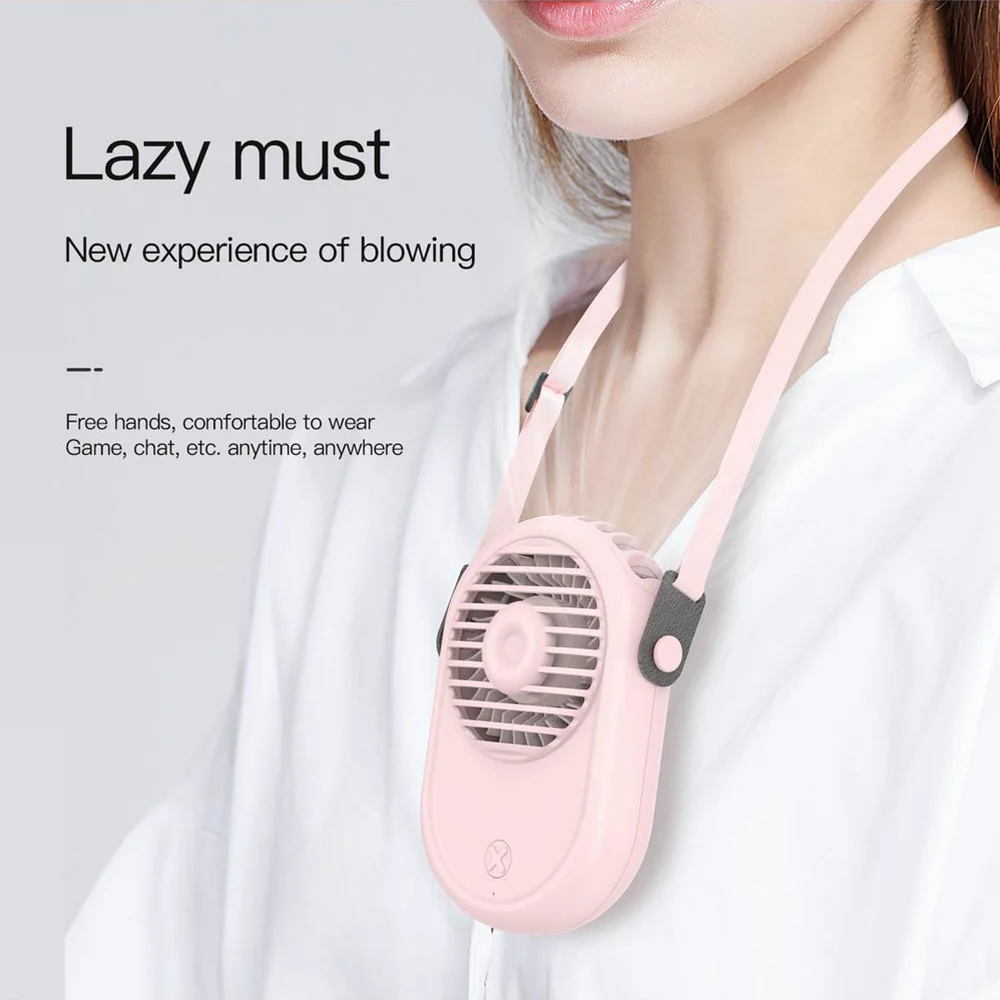 2023 Hands-free Mini Portable USB Rechargeable Outdoor Sports Lazy Hanging Neck Band Waist Wrist Portable Fan