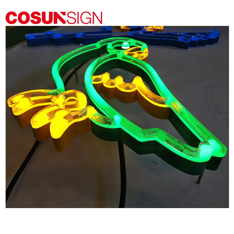 Outdoor Advertising Display Vintage Acrylic Led Electronic Neon Beer Sign