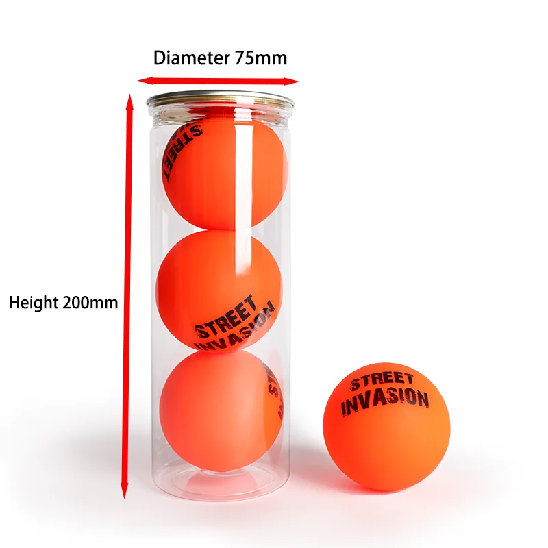 plastic jar manufacturer wholesale empty clear 805ml diameter 75mm tennis ball cans vacumn seal tennis jar with lids