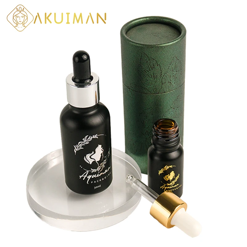 bottle 30 ml glass dropper luxury 60 with 30ml white bamboo cap 50ml thick bottom amber jars vials pipett 75ml