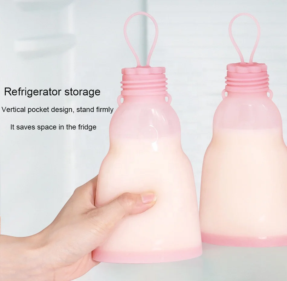 Factory supply Eco Friendly Reusable Vacuum Leakproof Silicone Breast Milk Storage Bags Feeding With Silicone Baby Pacifier