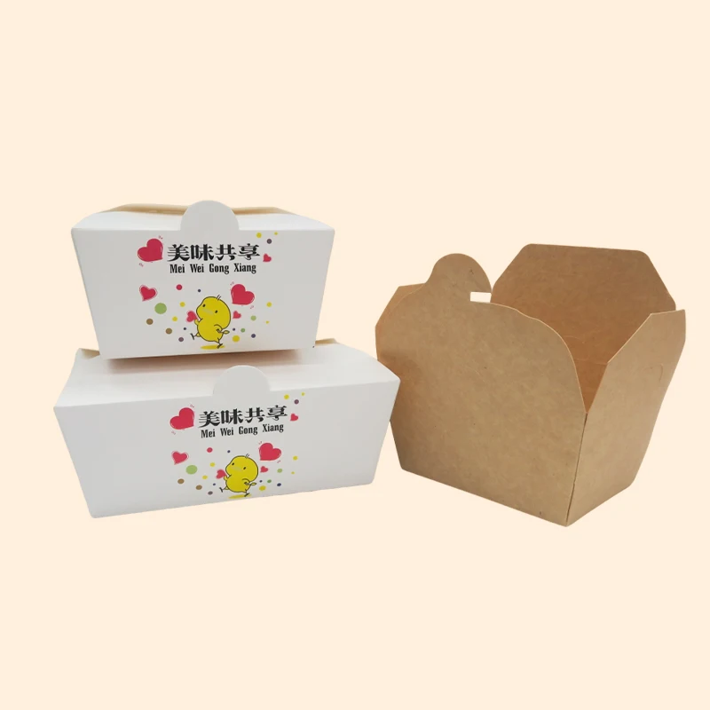 Custom logo fried chicken packaging box french fries fast food packaging take out box fries fried chicken takeaway box
