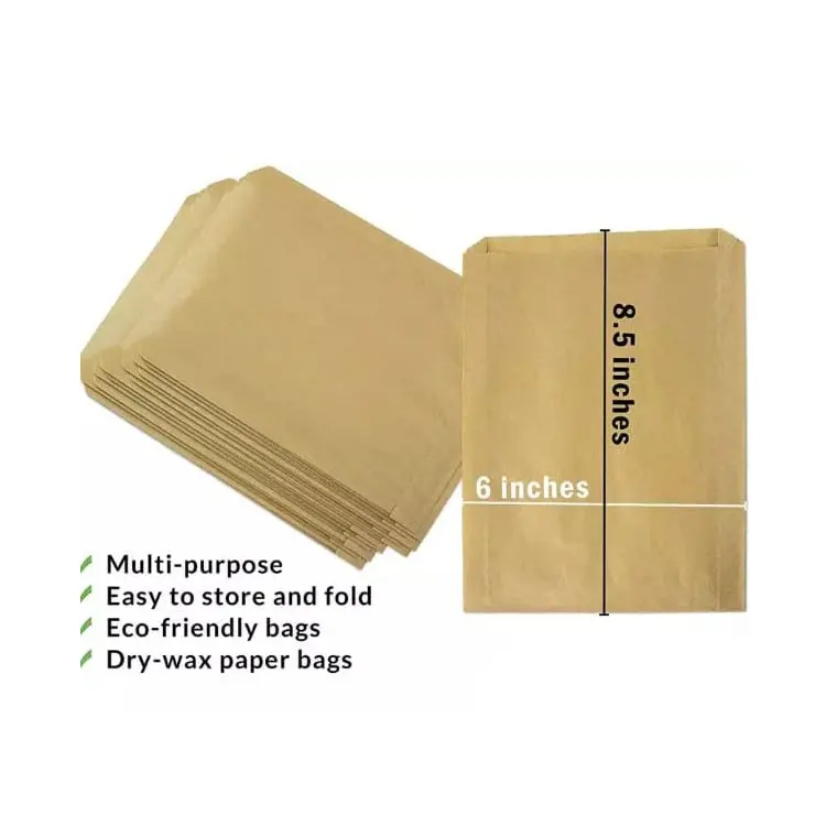 Food Snack Wraps Baggies Sleeves Parchment Kraft Wax Food Paper Bakery Bag Grease Resistant Sandwich Cookie Bag