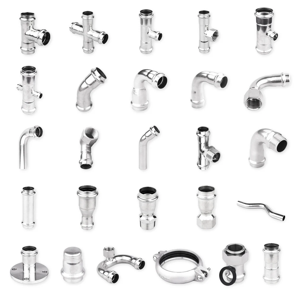 Stainless Steel 304 316 Welded Threaded Pipe Fitting Connectors Grooved Fittings