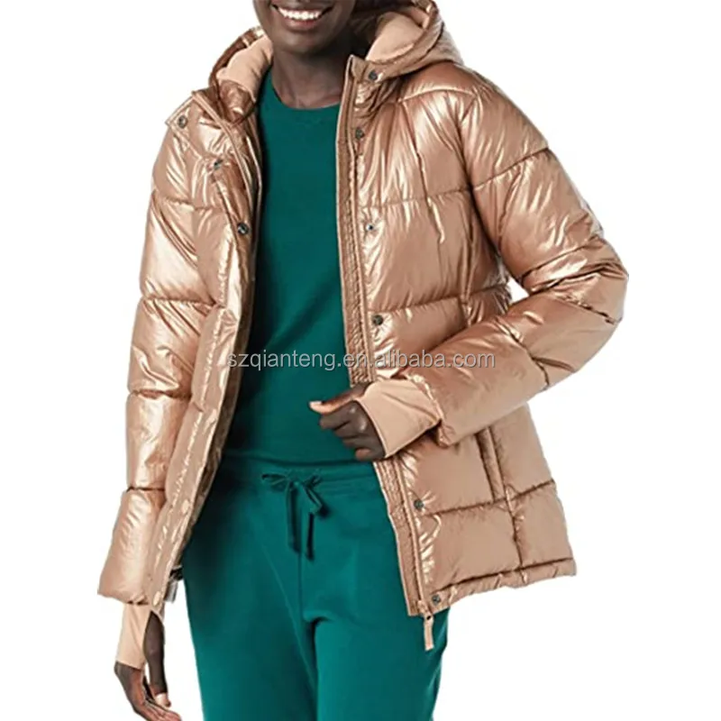 AQTQ Wholesale Down Jacket High Quality Hooded Designer Custom Women Puffer Jacket Winter Jacket Fleece