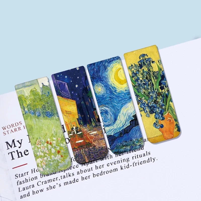 Custom Page Stationery Student Magnetic Bookmarks Van Gogh Literature Art DIY Books Clip