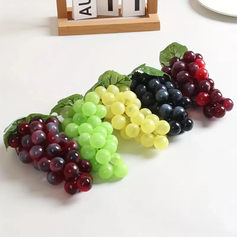 Artificial Fruit Artificial Grapes Cluster Rubber Frosted Grapes Bunches for Vintage Wedding Favor Fruit Wine Decor