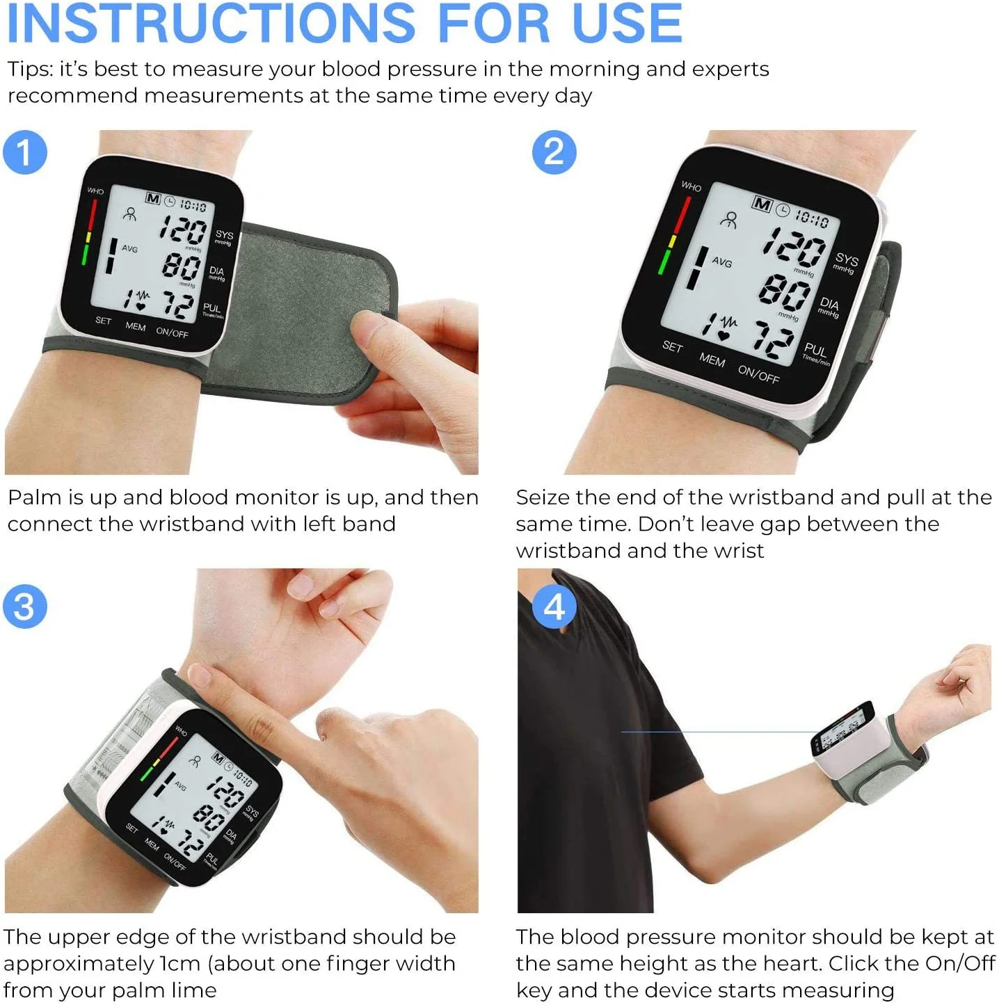 Wholesale price digital LCD portable heart rate pulse meter health blood pressure ambulatory blood pressure monitor wrist