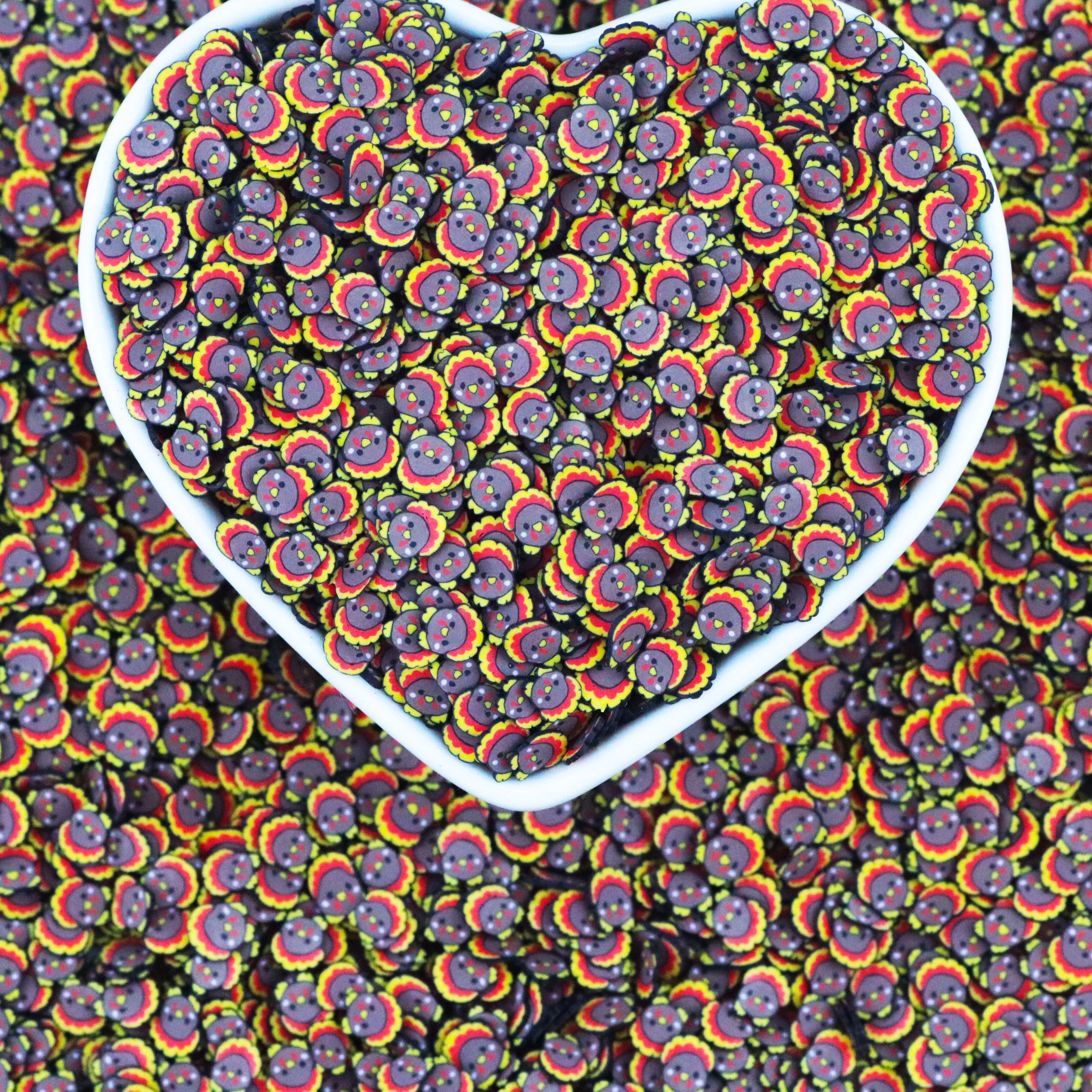 500G 5mm 10mm Brown Tribal Turkey Polymer Clay Slices For Slime Filling  Phone Case Decoration