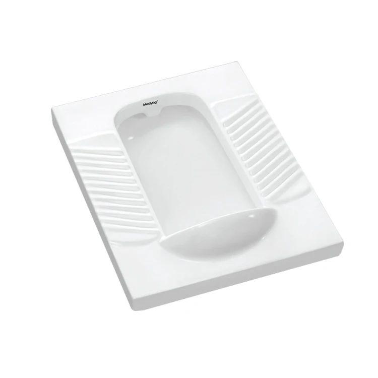 Medyag Portable Floor Mounted Ceramic Squat Pan Hose Building Bathroom WC Porcelain Fender Squat Toilet