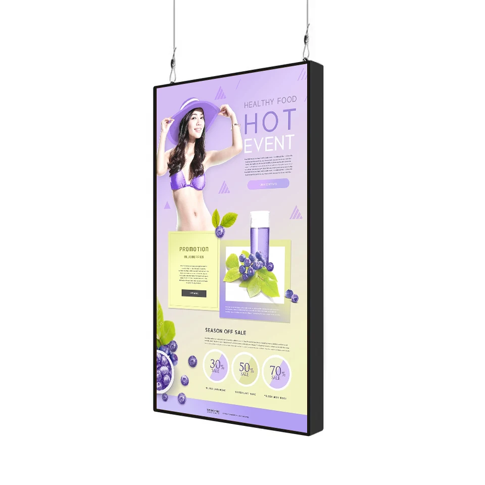 Shop 55 65 Inch 3000Nit High Brightness Monitors Hanging Advertising Digital Signage Facing Window Lcd Screen Display Digital Ad