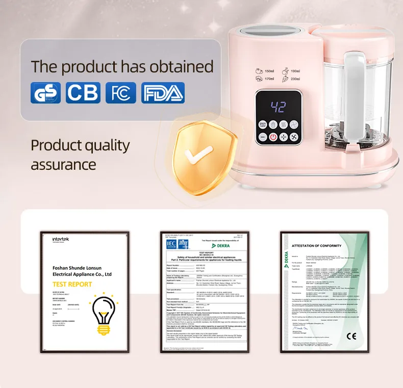 Durable High-speed motor Safety lock system Baby Food Processor and Blender