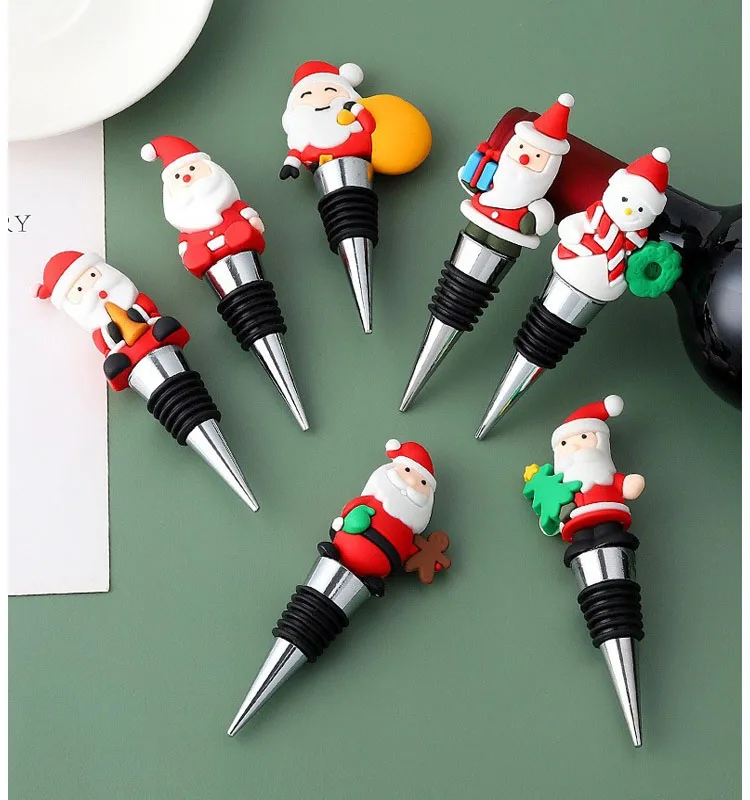 Многоразовая металлическая пробка для бутылки вина Санта-Клауса