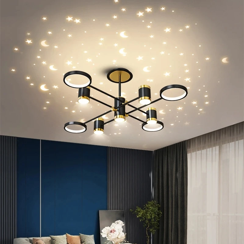 Modern LED Chandelier Lighting For Living Room Bedroom New Lamp Gold Frame Aluminum Dropshipping Indoor Fixture Light Lustres