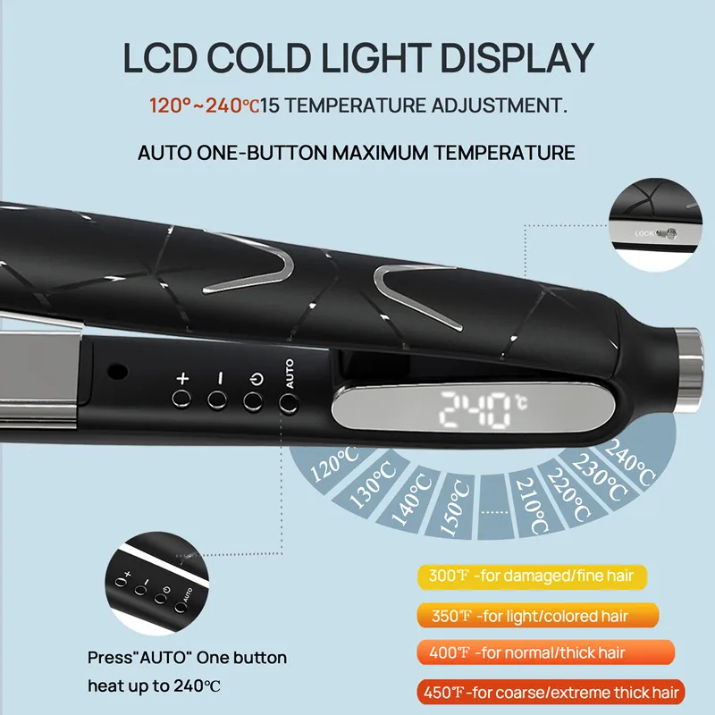 new MCH nano titanium flat irons 450 degrees hair flat iron wholesale private label flatirons hair straightener