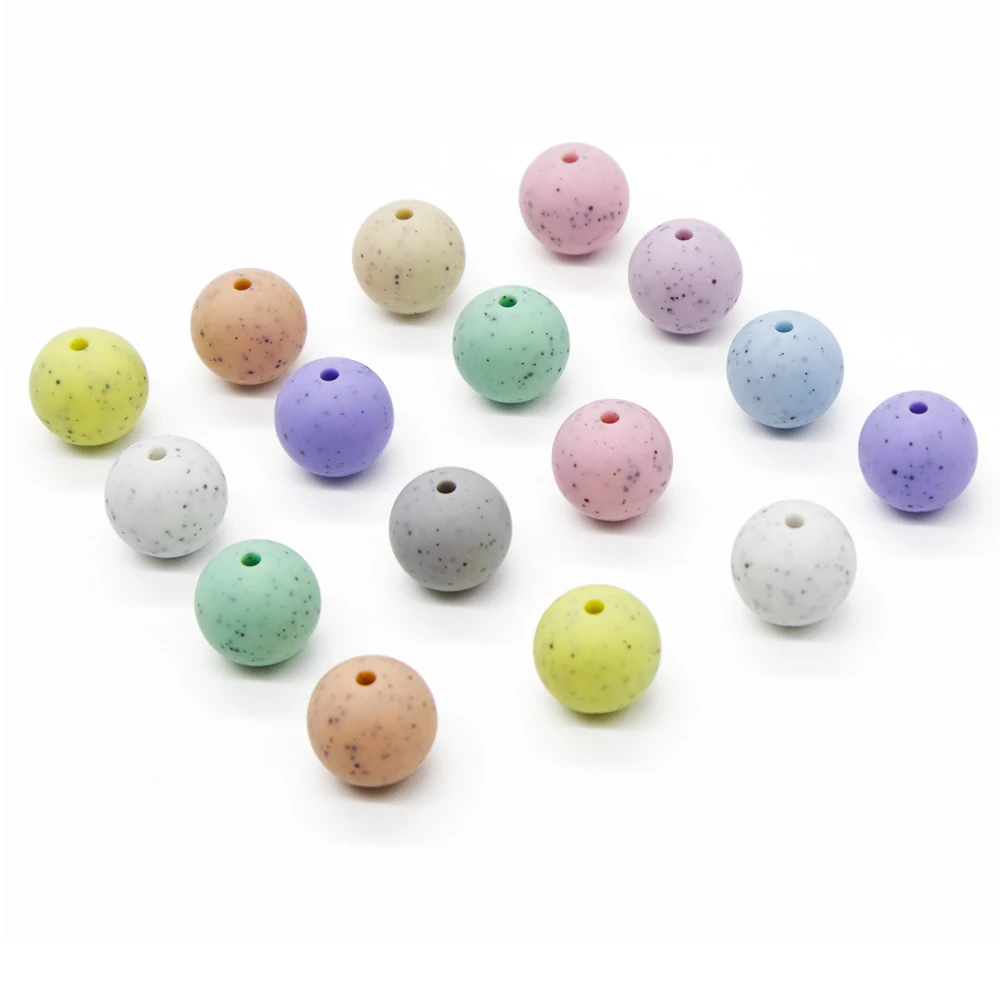 Factory Price food grade 9mm 12mm 15mm 20mm round shaped soft silicone baby teething beads