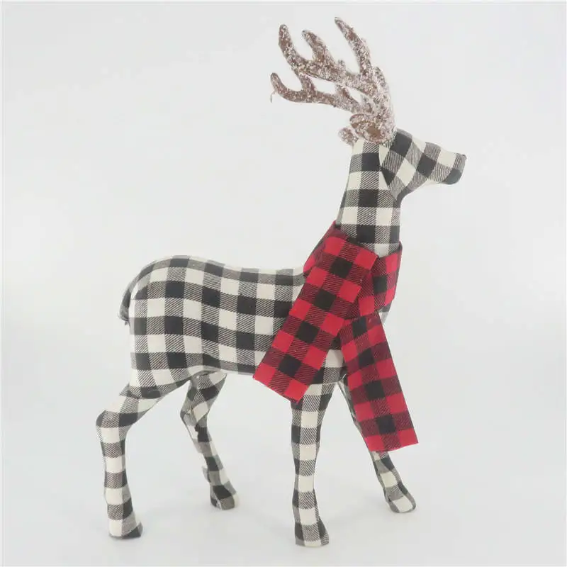 
Yide 18inch christmas plaid deer decor customized color plaid 
