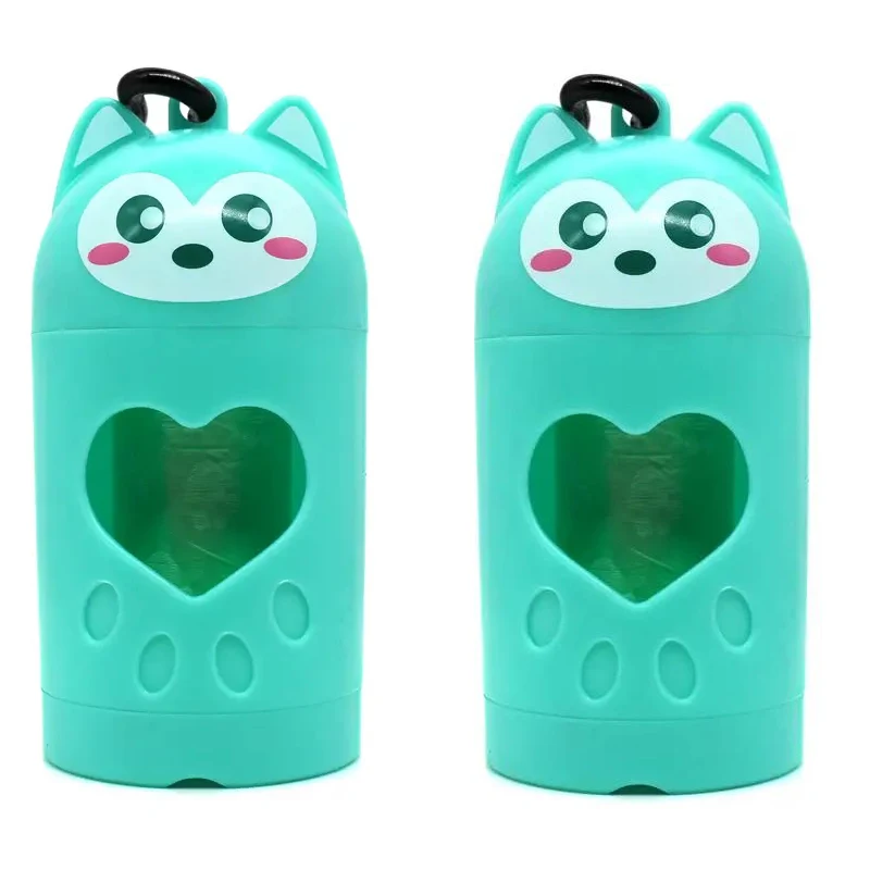 Cute Animal Shape Hands Free Dog Poop Bag Clip Holder Leash Pet Waste Bag Carrier Dispenser