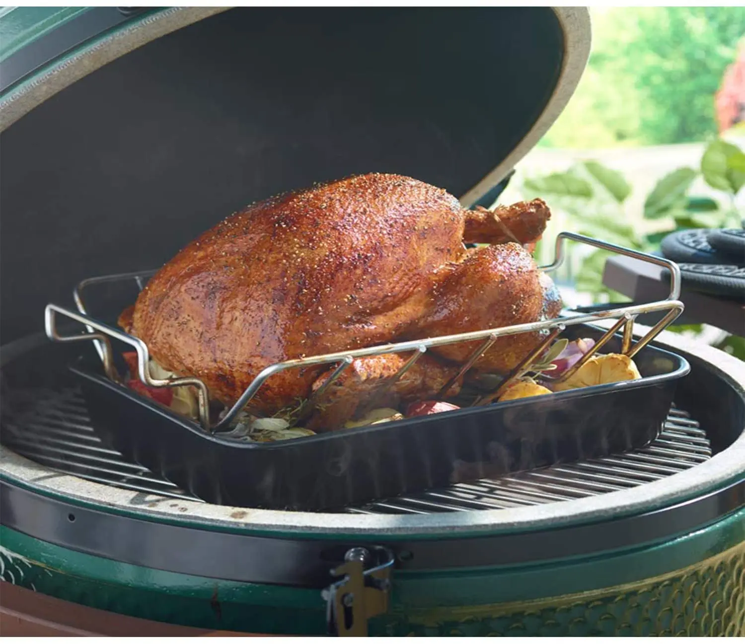 Stainless Steel Meat Lamb Bbq Rib Rack For Charcoal Roast Grill Smoker Ovens Weber Green Egg Kamado Joe