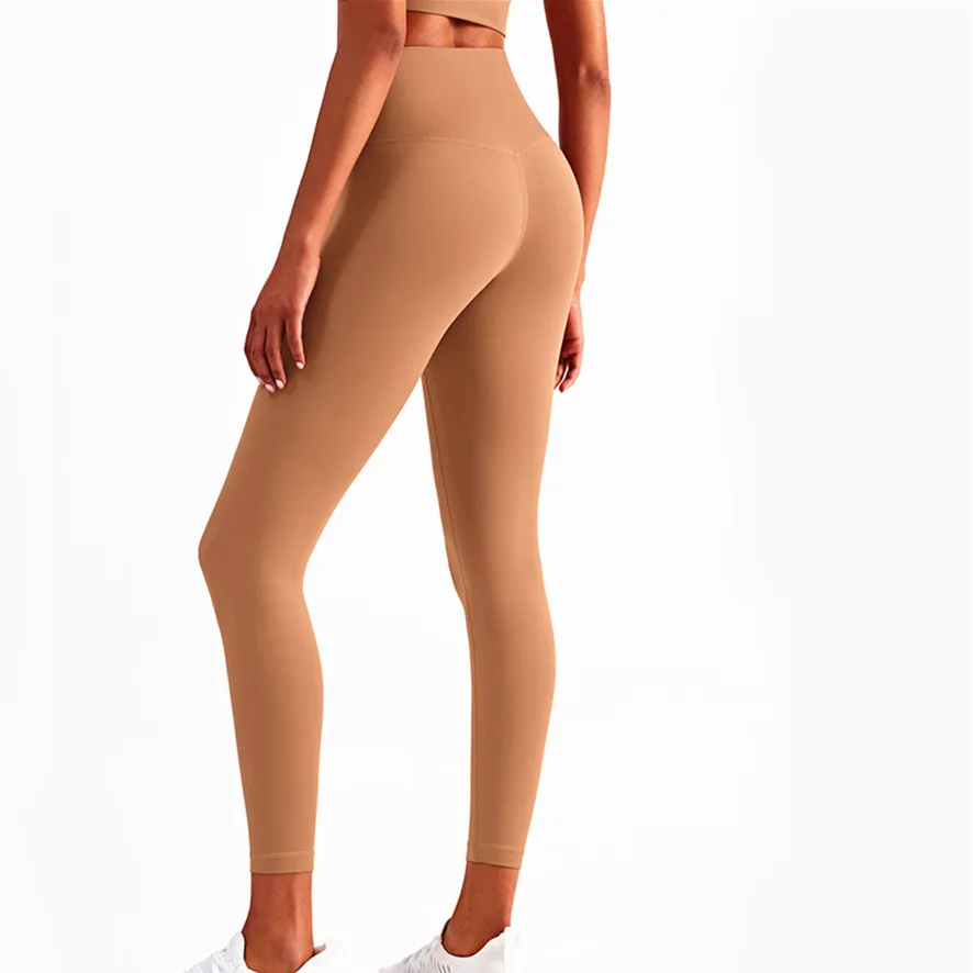 Wholesale %80 nylon and %20 spandex  plain leggings women fitness gym pants naked feeling skinny leggings