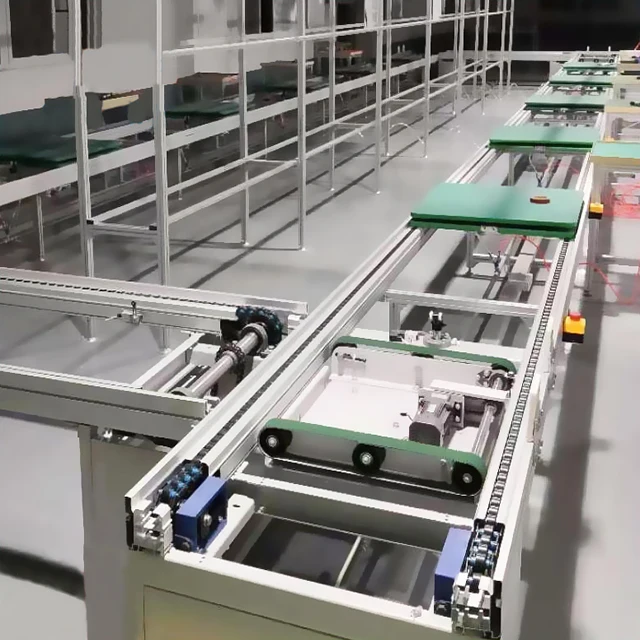 Pallet Conveyor System Motorized Roller Conveyor Electric Motorcycle Assembly Line Slat Chain Conveyor