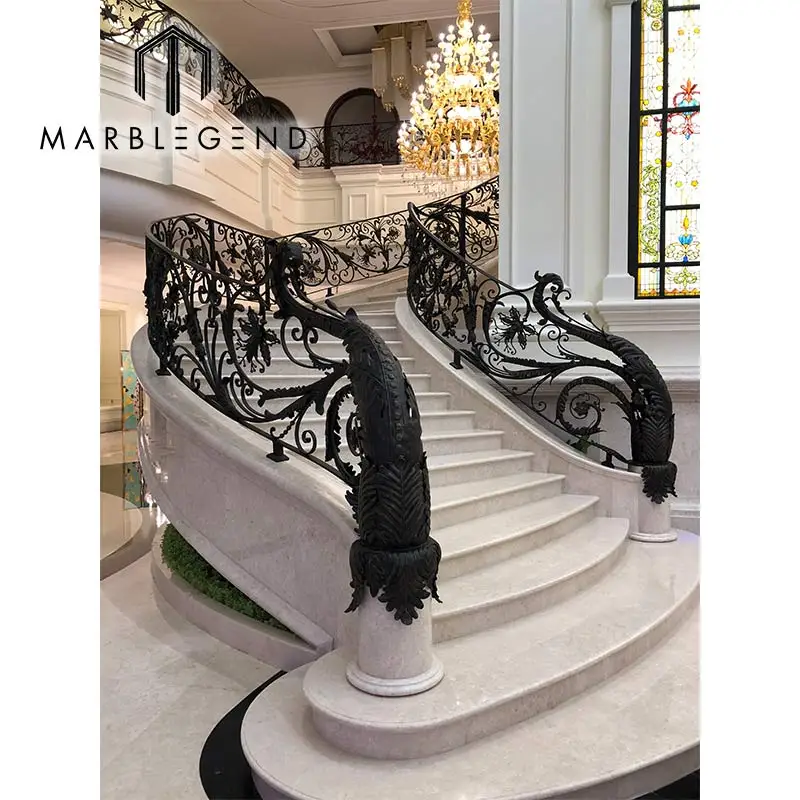 Traditional classic copper black handrail for luxury villa