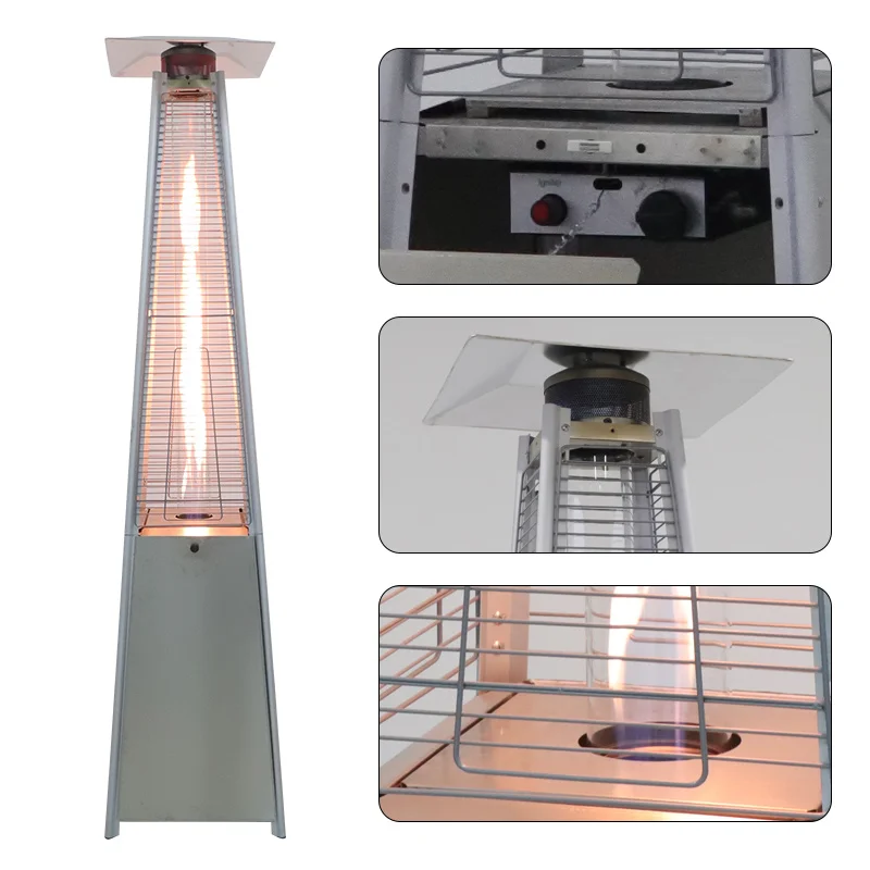 Customizable Multi Purpose Pyramid Tower Standing Outdoor Garden Patio Flame Gas Heater