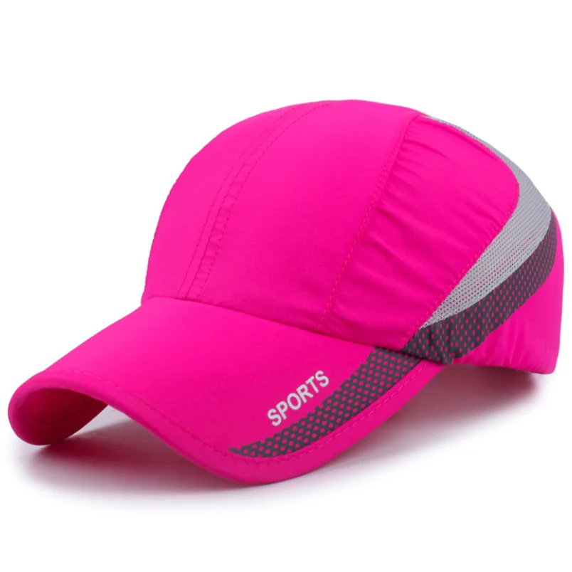Summer Microfiber Printed Logo Custom 5 Panels Baseball Hats Sports Running Mesh Caps